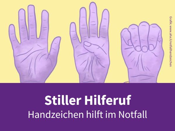 Aktuelles stillerhilferuf handzeichen im notfall